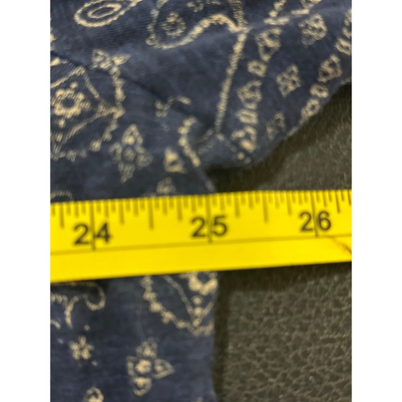 Lucky Brand Womens Plus Size 2X Blue Bandana Print Henley Tunic Top - Picture 5 of 7